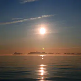 Midnight sun in Svalbard