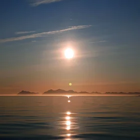 Midnight sun in Svalbard