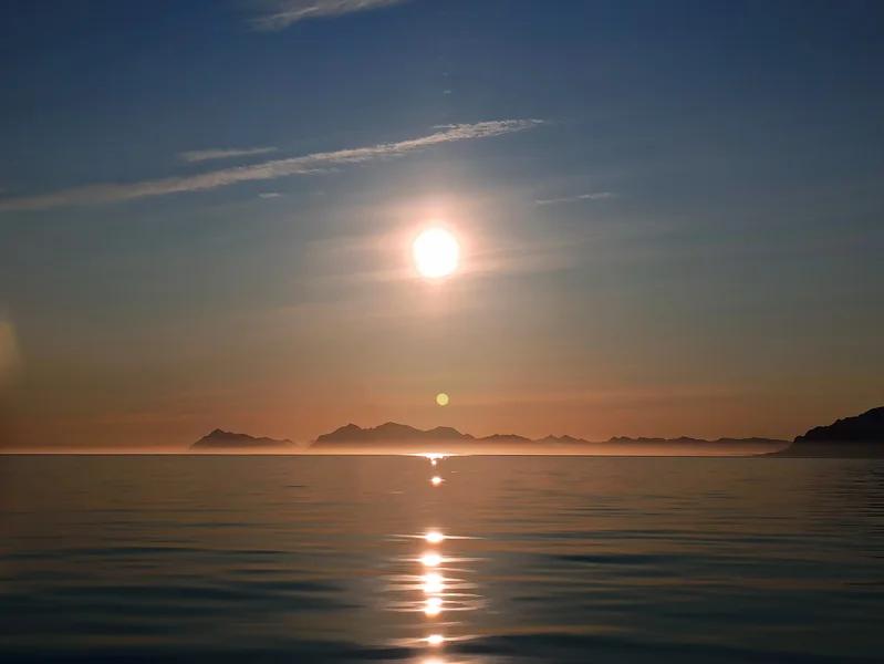 Midnight sun in Svalbard