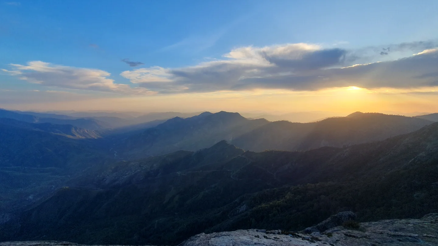 Sunset over the Sierra Nevada Mountains