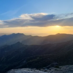 Sunset over the Sierra Nevada Mountains