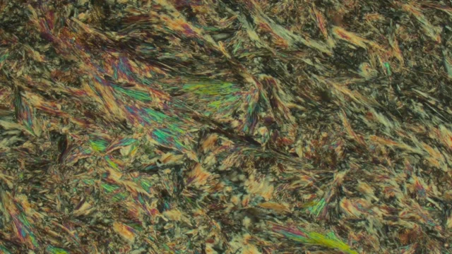 Rotating XPL image of sillimanite aggregates