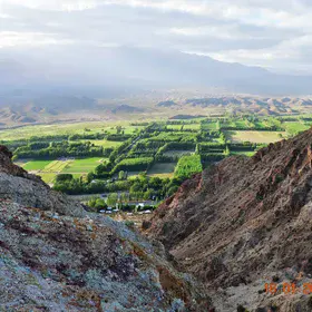 Vista panorámica del valle de Uspallata, Mendoza. Argentina