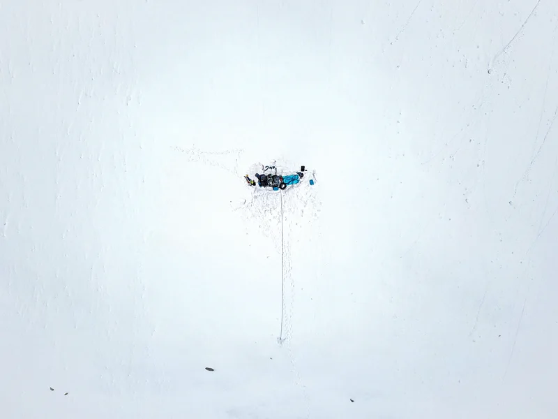 Hotwater in a frozen frame - Alphubel south face, Switzerland