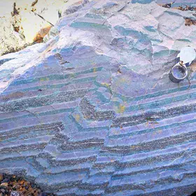 Micro faults in Hornfels around Lar volcano-plutonic caldera, north of Zahedan, Sistan; IRAN