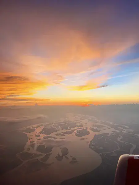 Braided Majesty of the Brahmaputra at Sunset