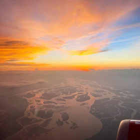 Braided Majesty of the Brahmaputra at Sunset