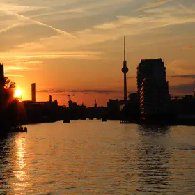 Beautiful sunset in berlin