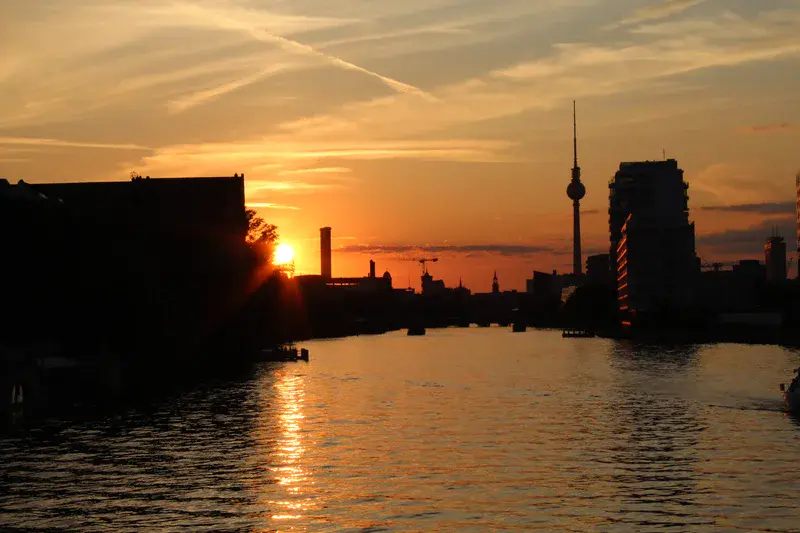 Beautiful sunset in berlin