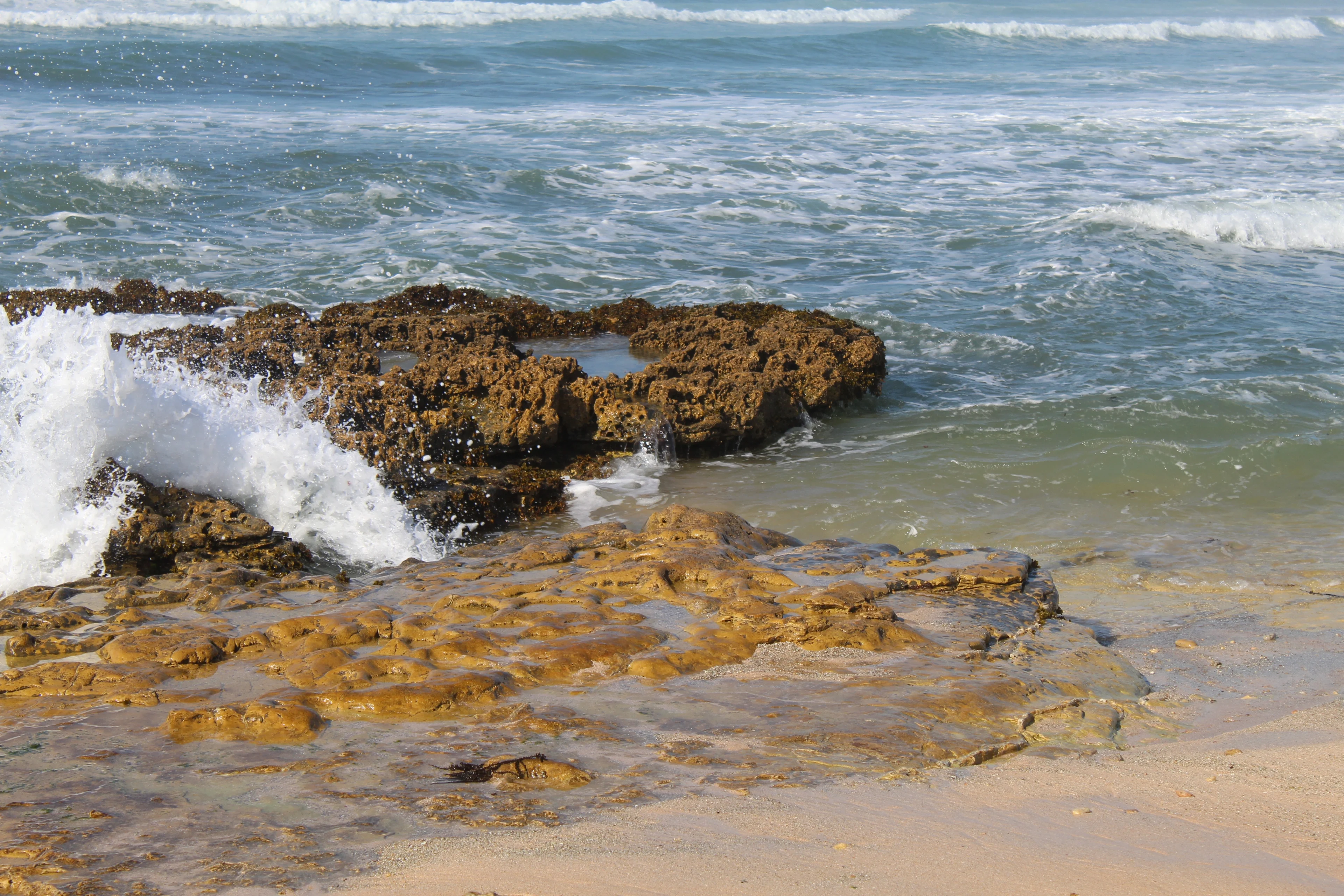 Waves against rocks in Sidi Bouzid, El jadida, Morocco