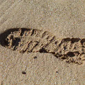 My footprint on the beach
