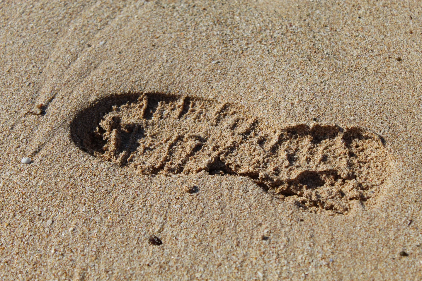My footprint on the beach
