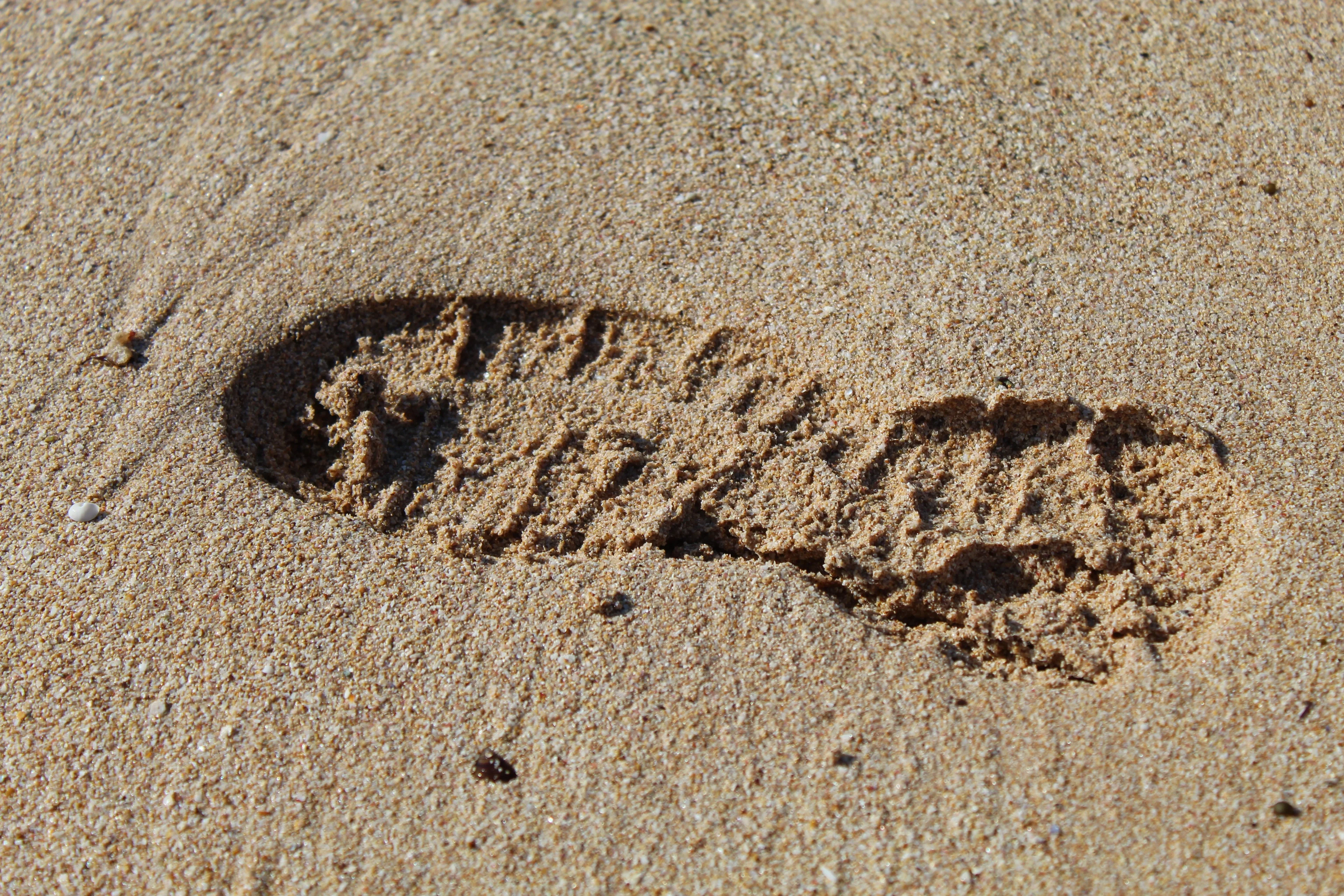 My footprint on the beach