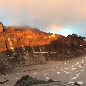 Sunset in the crater of Mount St. Helens
