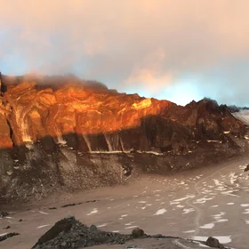 Sunset in the crater of Mount St. Helens
