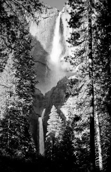 Water and Granite: Yosemite Falls, California.