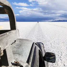 Driving across the World's largest salt flat, Bolivia
