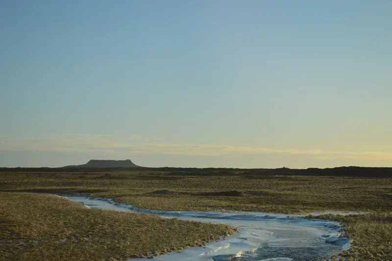 Frozen Flow in a Volcanic Desert