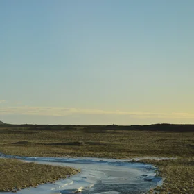 Frozen Flow in a Volcanic Desert