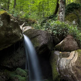 Silky fall in a step-and-pool mountain stream