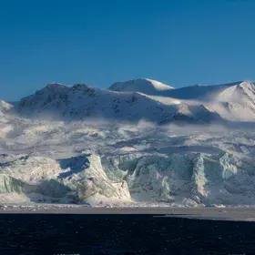 Fog upon a glacier in Svalbard