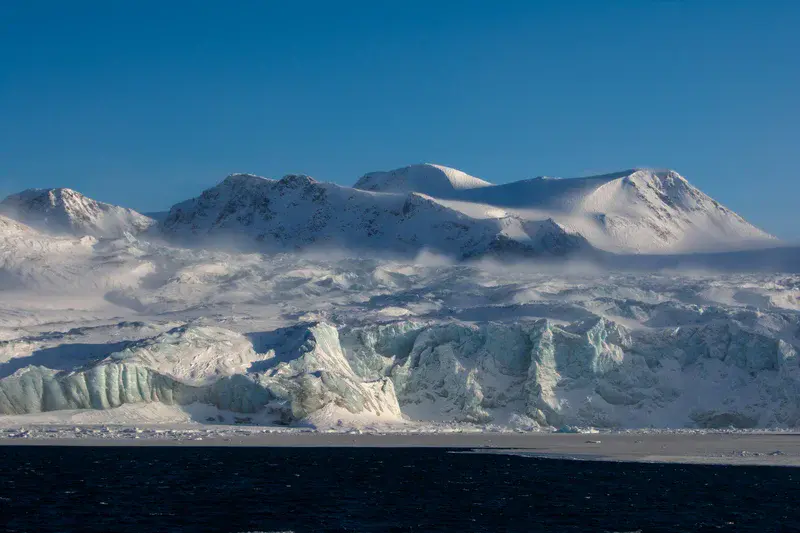 Fog upon a glacier in Svalbard