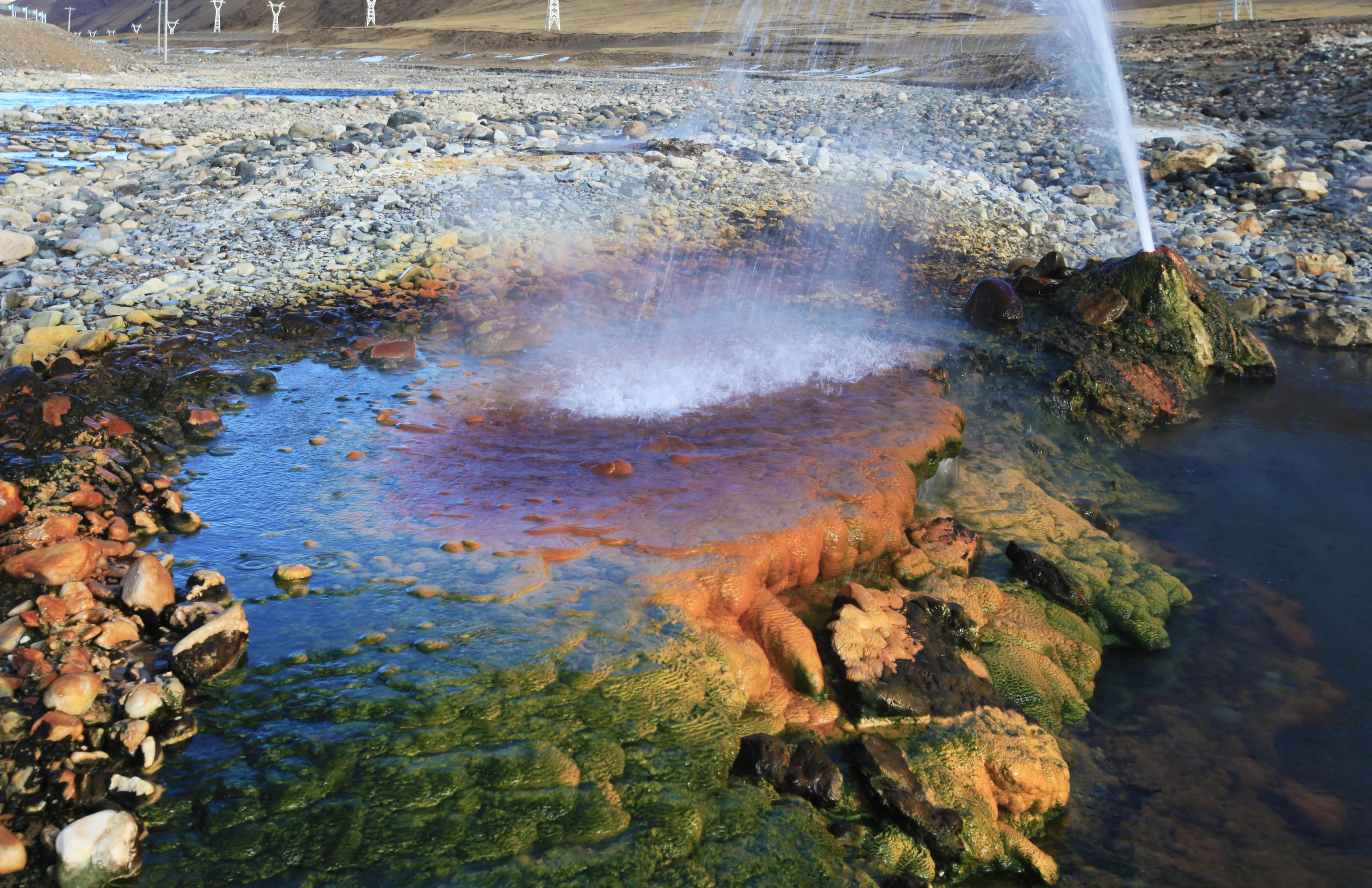 Luozha Hot Spring, Namling County, in Xizang (Tibet)