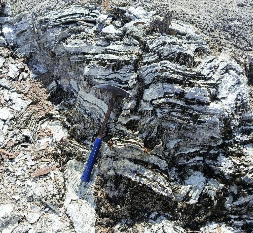 Tiny layered Gypsum outcrops