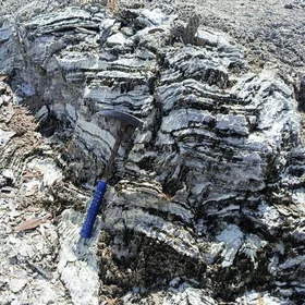 Tiny layered Gypsum outcrops