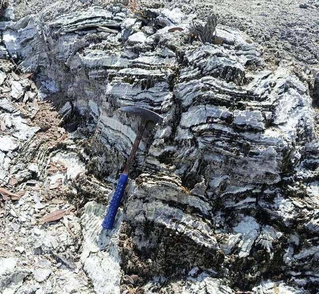 Tiny layered Gypsum outcrops
